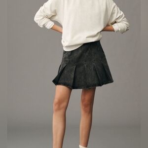 NWT Anthropologie Pilcro Pleated Demin Mini Skirt Sz 2